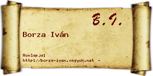 Borza Iván névjegykártya