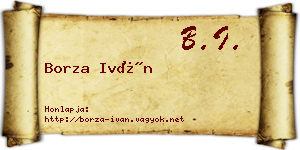 Borza Iván névjegykártya