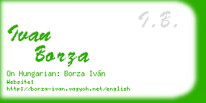ivan borza business card